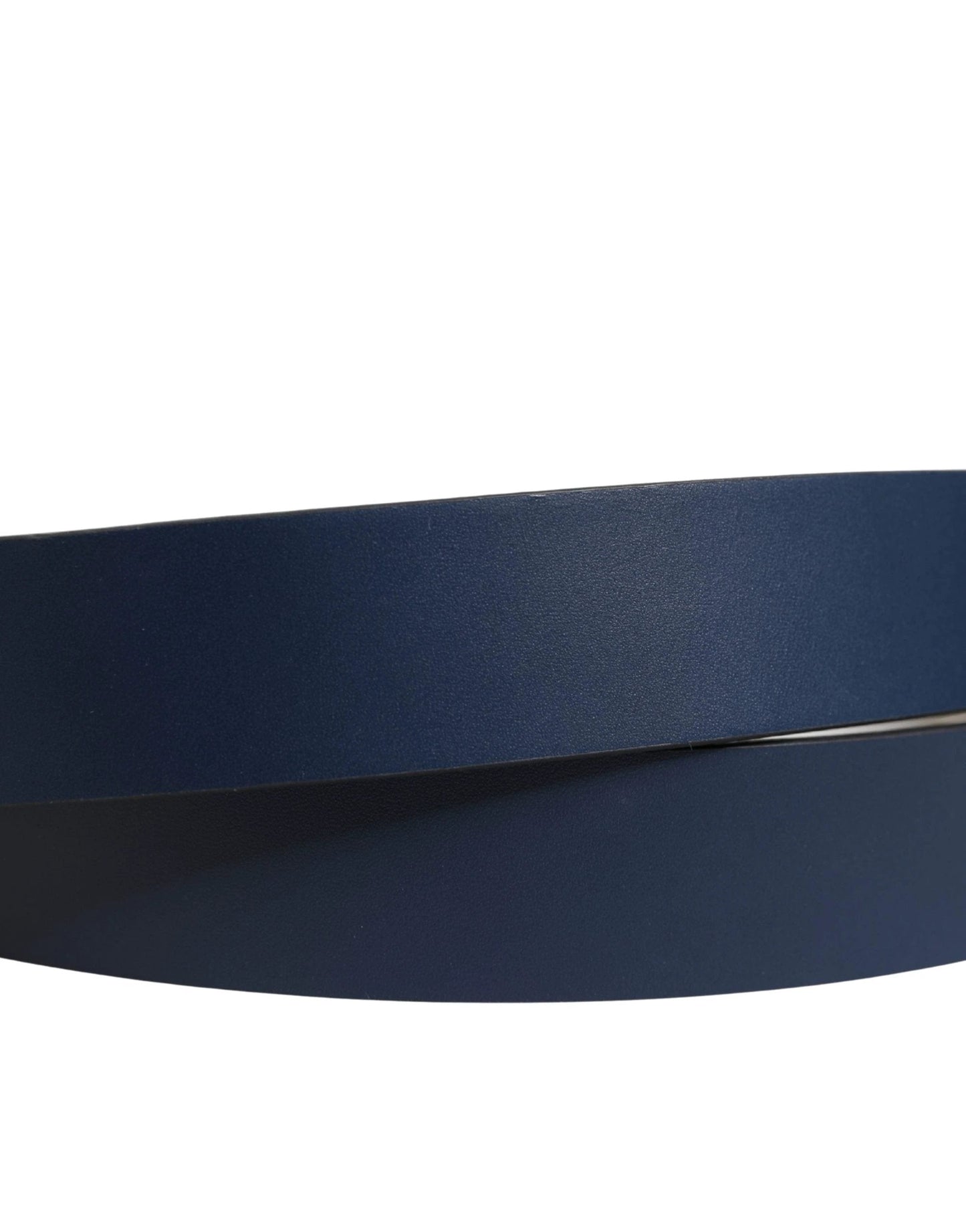 Dolce & Gabbana Men Blue Calf Leather Logo Metal Buckle Belt