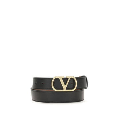 Valentino Garavani Black Calfskin Leather Belt