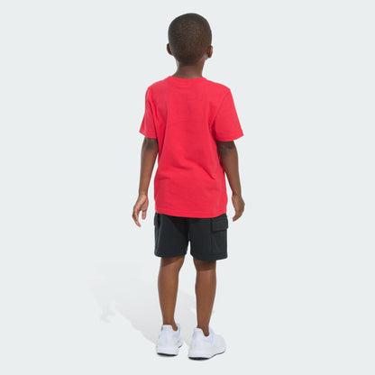 Kids' adidas Two-Piece Short Sleeve Cotton Tee and Cargo French Terry Shorts Set