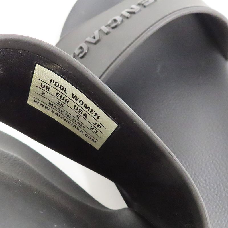 Balenciaga Pull Slide Rubber Sandals Black